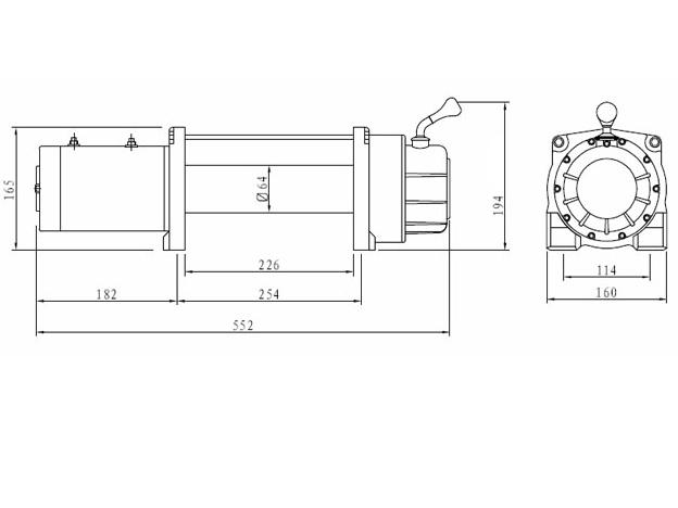 Электрическая лебедка СТОКРАТ SD 12.5 SW24 24V 5680 кг.