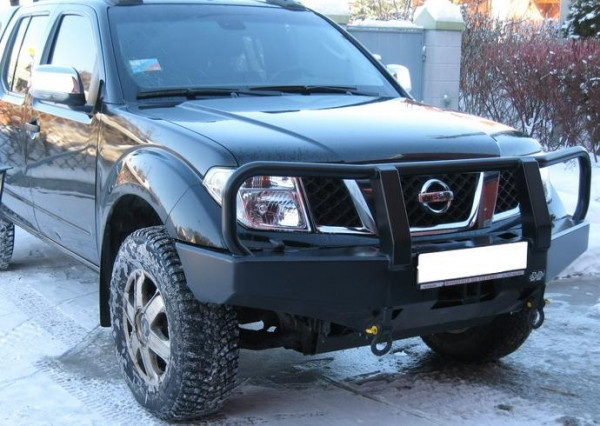 Бампер РИФ передний Nissan Navara D40/Pathfinder R51 с кенгурином до 2009