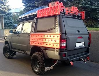 Крыша (кунг) кузова для УАЗ Пикап (двойная кабина) 2015+ чёрная (3 двери) Expedition